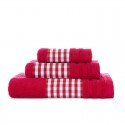 JUEGO DE TOALLAS 3 PIEZAS VICHY ROJO