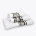 JUEGO DE TOALLAS 3 PIEZAS HUDSON BLANCO VERDE