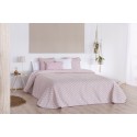 COLCHA JACQUARD CAÑOS ROSA