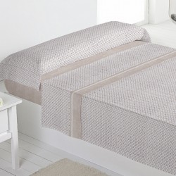 JUEGO DE SÁBANAS FRANELA DIONISIO BEIGE