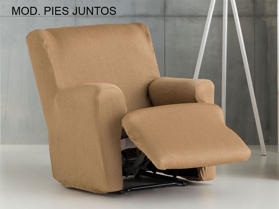 Funda sillón Relax LUGANO de Cañete Plata - Sillón Relax Completo pies  juntos