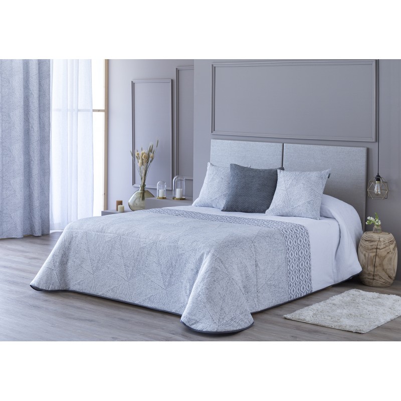 Edredón confort acolchado 200 gr jacquard gris cama 135 (190x265