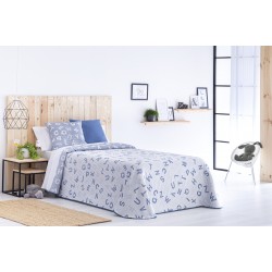 COLCHA JACQUARD BLOCK AZUL