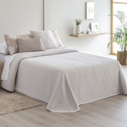 Colcha doble tela algodón jacquard Raya Londres blanco Medidas colchas y  edredones Cama 90cm