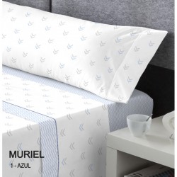 JUEGO DE SÁBANAS CORALINA MURIEL AZUL